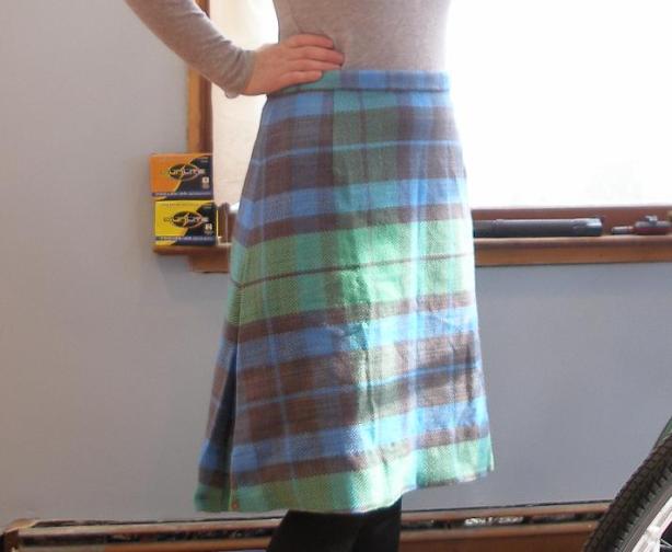 Green Wool Plaid Skirt 2010