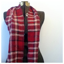 Red Plaid Scarf for Etsy